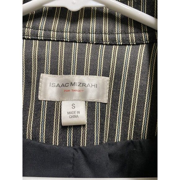 Isaac Mizrahi  Size Small Gray Striped Cropped Blazer Jacket - Picture 9 of 9